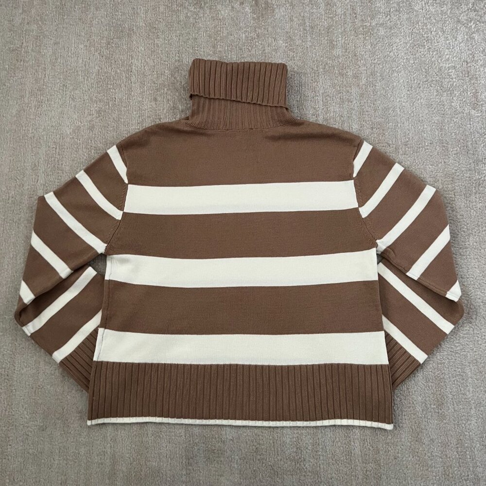 NWT Laundry by Shelli Segal Chunky Stripe Turtleneck Knit Sweater XS - Picture 4 of 9